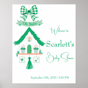 Personalized Green House Oh Baby Shower Poster