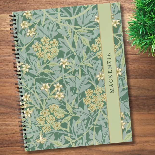 Personalized Green Jasmine Floral Pattern Notebook (Creator Uploaded)