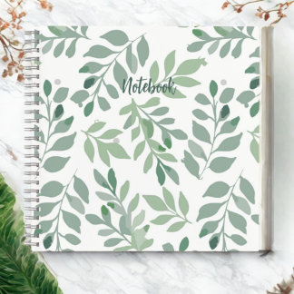 Personalized Green Leaf Spiral Notebook