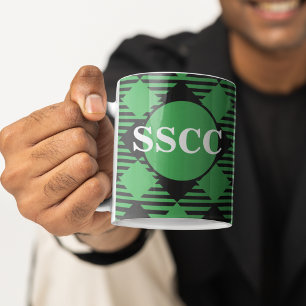 Personalized Green Plaid Country Club Member Mug