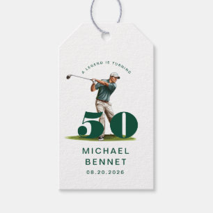 Personalized Green Sports Golf 50th Birthday Gift Tags