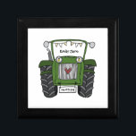 Personalized Green Tractor Farm Wedding Bridesmaid Gift Box<br><div class="desc">A tractor country farm wedding gift which can be personalized.
If you would like to change the size or font please click on the edit button to customize further.
The bunting in the tractor is in a subtle cream and white.</div>