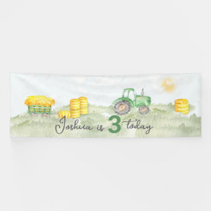 Personalized Green Tractor Theme Large Banner