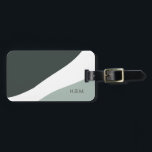 Personalized Grey and Green color block Luggage Tag<br><div class="desc">Classic and minimalist mid century modern design,  personalized with your name.</div>