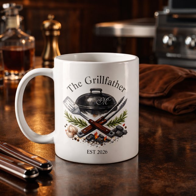 Personalized Grillfather Monogram Coffee Mug (Creator Uploaded)