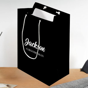 Personalized Groomsmen Best Man Wedding Party Medium Gift Bag