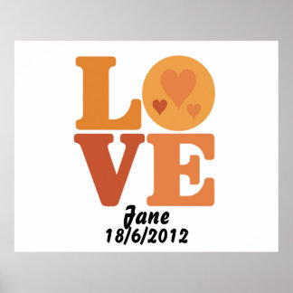 Personalized Groovy Love 70s Valentine Poster