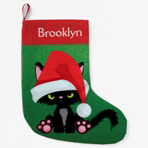 Personalized Grouchy Cat Small Christmas Stocking