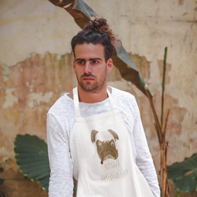 Personalized Grumpy AFICIONADO Puggy Cigar Standard Apron (Creator Uploaded)