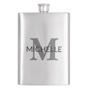 Personalized GS Serif Monogram Hip Flask