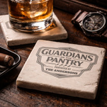 Personalized Guardians of the Pantry Stone Coaster