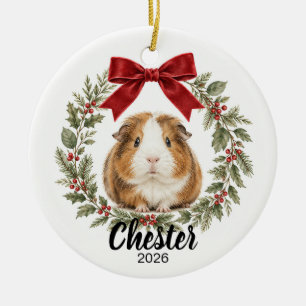 Personalized Guinea Pig Christmas Pet Keepsake Ceramic Ornament