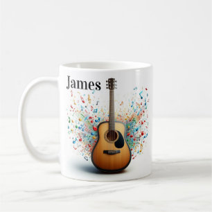 Personalized guitar coffee mug