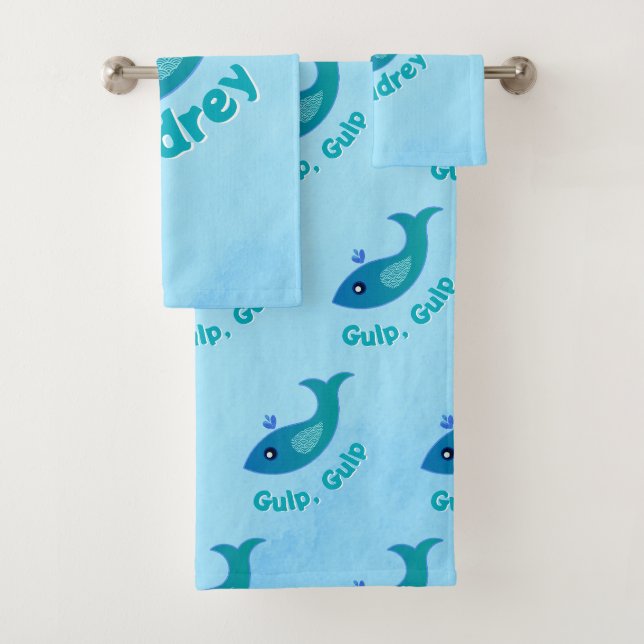 Personalized "Gulp, Gulp" Bath Towel Set (Insitu)