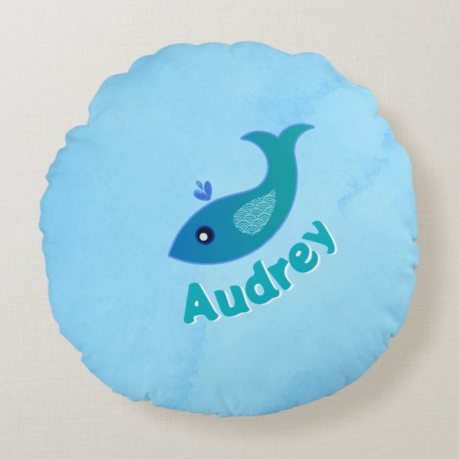 Personalized "Gulp, Gulp" Round Cushion (Front)