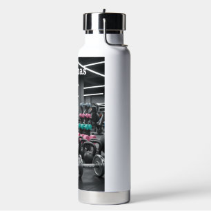 Personalized gym weights water bottle