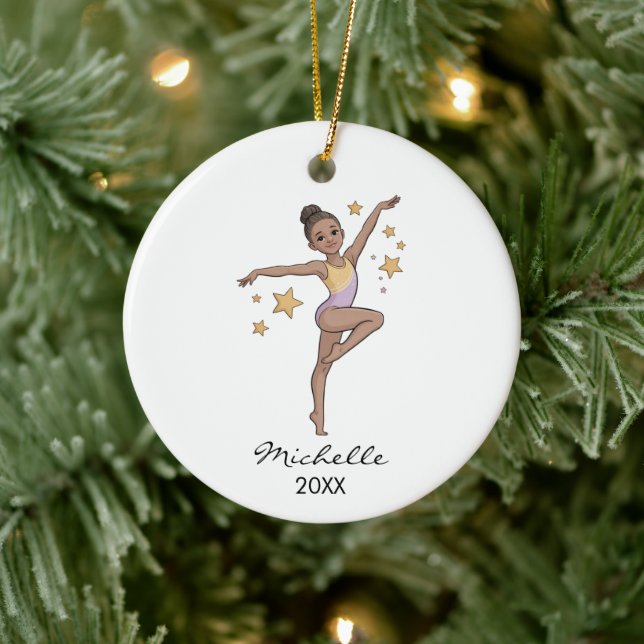  Personalized Gymnast gymnastics Girl Christmas  Ceramic Ornament (Tree)