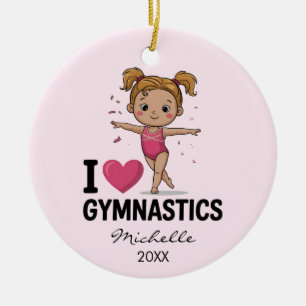 Personalized Gymnast gymnastics Girl Christmas     Ceramic Ornament