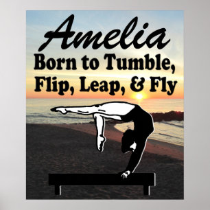 PERSONALIZED GYMNASTICS BALANCE BEAM POSTER