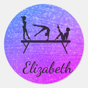 PERSONALIZED GYMNASTICS SQUARE STICKERS