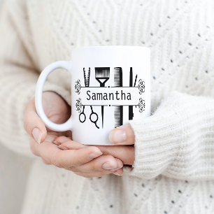 Personalized Hair Stylist Scissors Hairdresser Coffee Mug