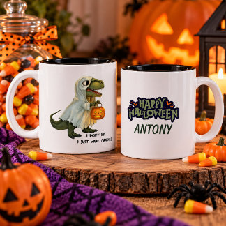 Personalized Halloween Dinosaur Mug