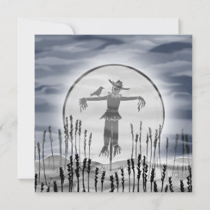 Personalized Halloween Horror Creepy Scarecrow Invitation