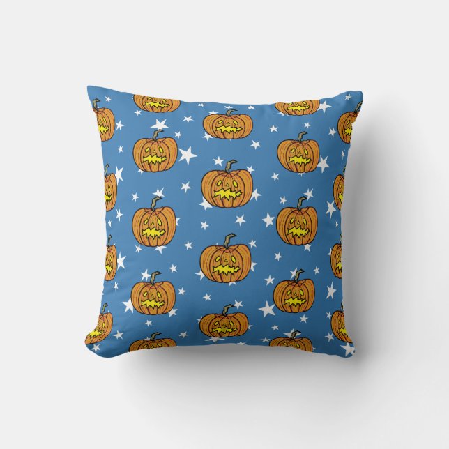 Personalized Halloween Pumpkin Throw Cushion (Front)