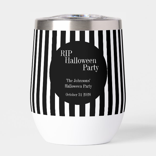 Personalized Halloween RIP Black and White Stripe (Front)