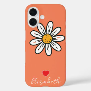 Personalized Hand Drown Cute Daisy Floral Custom  iPhone 16 Case