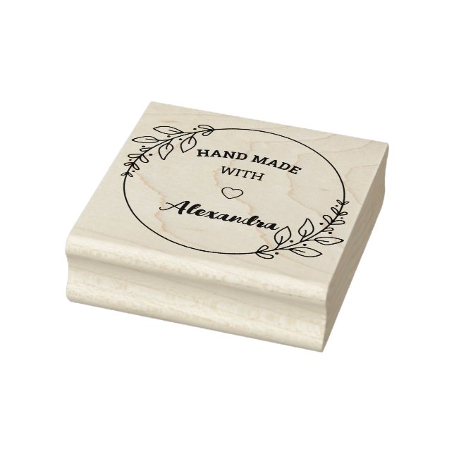 Personalized Hand Made With Love Rubber Stamp (Stamp)