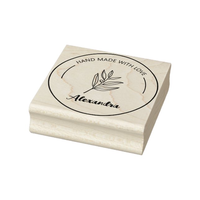 Personalized Hand Made With Love Rubber Stamp (Stamp)