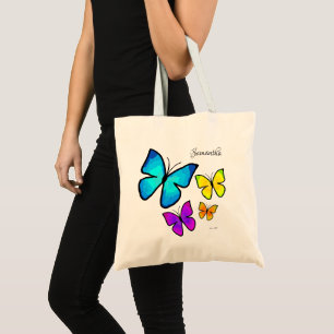 Personalized Hand-painted Colorful Butterflies Tote Bag