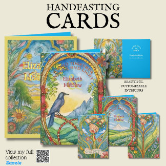 PERSONALIZED HANDFASTING CARD PAGAN CELTIC RAVEN