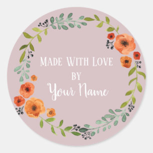 Personalized Handmade Flower Wreath Sticker