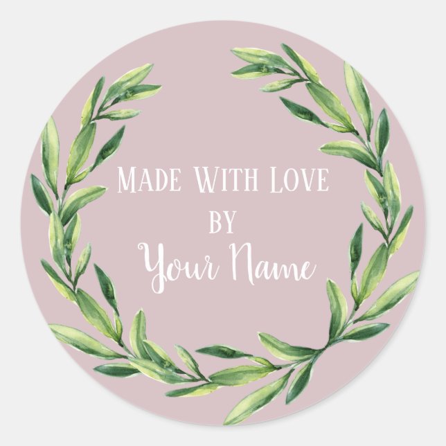 Personalized Handmade Product Flower Wreath Classic Round Sticker (Front)