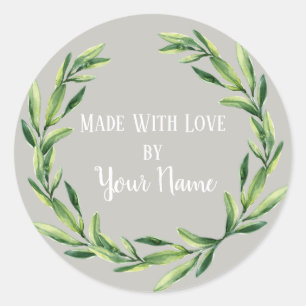 Personalized Handmade Product Flower Wreath Classic Round Sticker