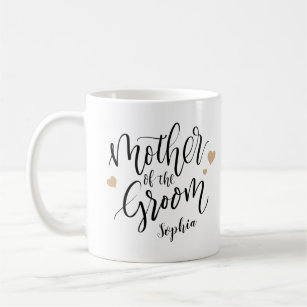 Personalized handwriting mother of the groom mugs