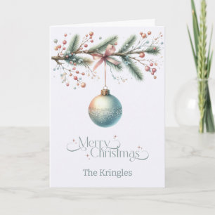 Personalized Hanging Ornament Christmas Card