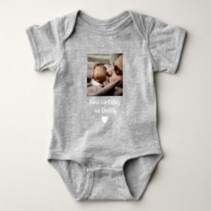 Personalized Happy 1st birthday as my daddy photo Baby Bodysuit