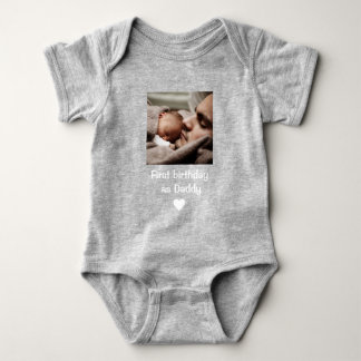Personalized Happy 1st birthday as my daddy photo  Baby Bodysuit
