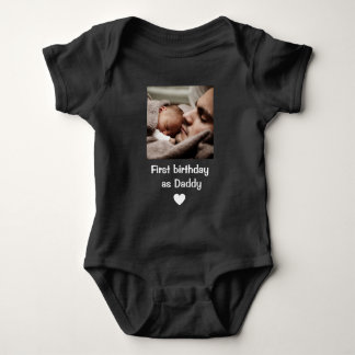 Personalized Happy 1st birthday as my daddy photo  Baby Bodysuit