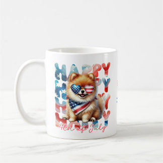 Personalized Happy 4th of July Pomeranian  Coffee Mug