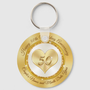 Personalized Happy 50th Anniversary Favors Cheap Key Ring