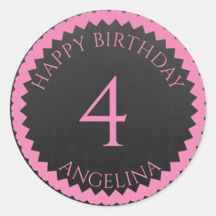 Personalized Happy Birthday add your name age Classic Round Sticker
