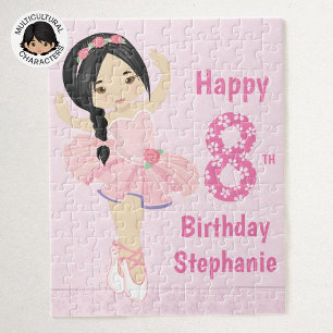 Personalized Happy Birthday Asian Ballerina Jigsaw Puzzle