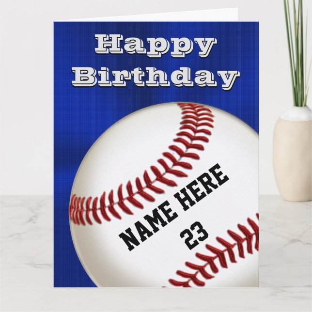 PERSONALIZED Happy Birthday Baseball Cards (Front)