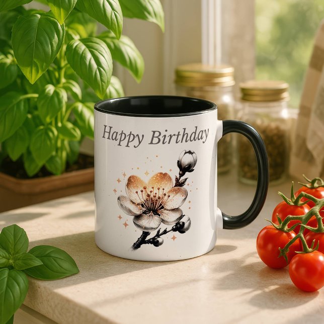 Personalized Happy Birthday Cherry Blossom Mug (Creator Uploaded)