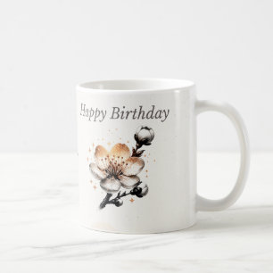 Personalized Happy Birthday Cherry Blossom Mug