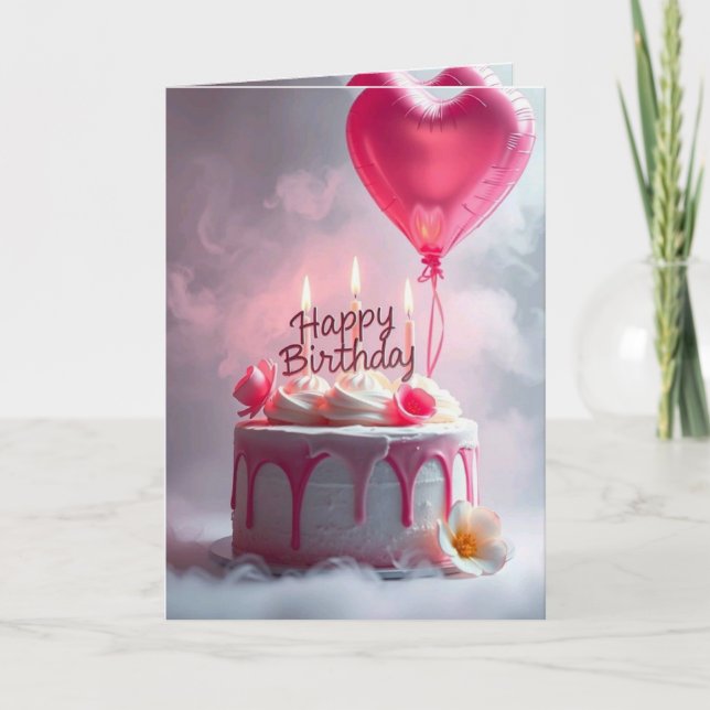 Personalized Happy Birthday Invitation Card (Front)